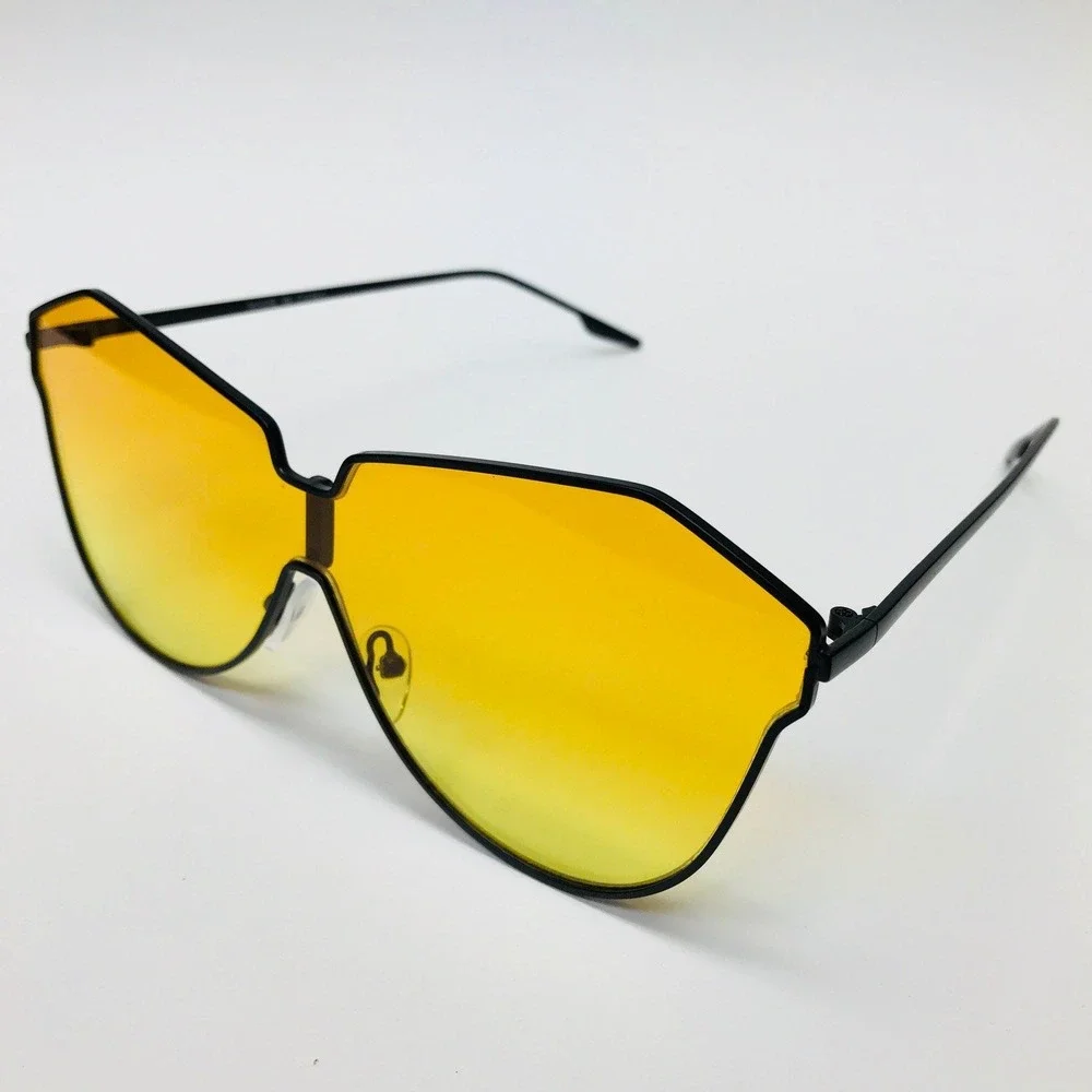 Shield Sunglasses Yellow Lens Fashion Visor Sunglasses Trendy Sun‎ Glasses Cat